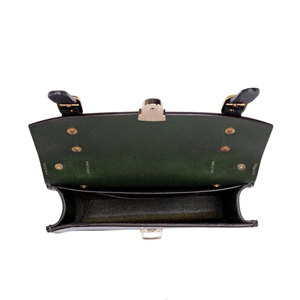 Green Leather Satchel Bag - Picture 12 of 14